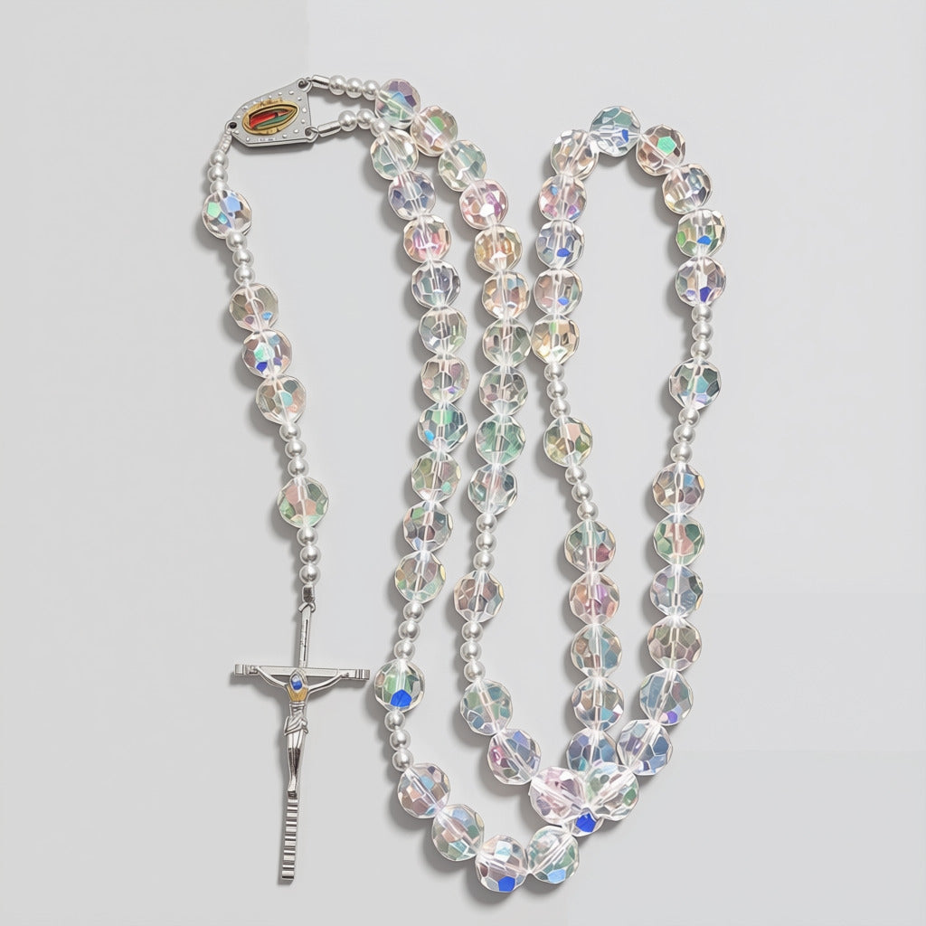 Jesus Cross Crystal Rosary